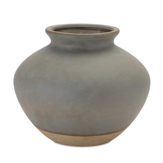 9&#x22; 2-Tone Gray Ceramic Vase